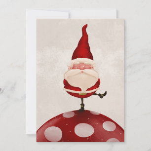 Santa Claus on fungus Holiday Card