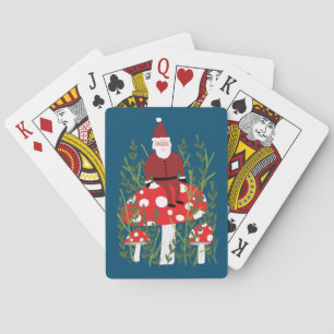 Santa Claus on Magical Mushroom CUSTOM Playing Cards