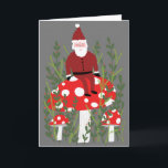 Santa Claus on Magical Mushroom CUSTOM XMAS Card<br><div class="desc">Customisable greeting card,  Add your own text to the inside and front of the card.
Check my shop for more designs or let me know if you'd like something custom.</div>