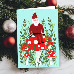 Santa Claus on Magical Mushroom CUSTOM XMAS Card<br><div class="desc">Customisable greeting card,  Add your own text to the inside and front of the card.
Check my shop for more designs or let me know if you'd like something custom.</div>