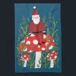 Santa Claus on Magical Mushroom Tea Towel<br><div class="desc">Give the gift of this cute kitchen towel. Customise it with your own text if you like. 
Check my shop for lots more colours and patterns!</div>
