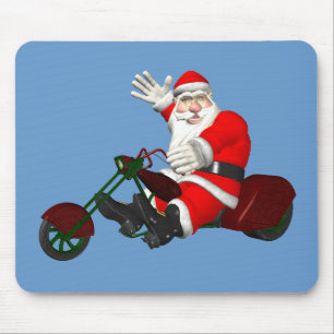 Santa Claus On Motor Trike Mouse Pad