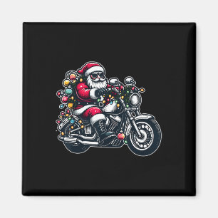 Santa Claus On Motorcycle Funny Biker Christmas Xm Magnet