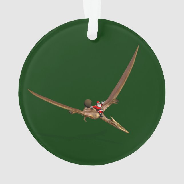 Santa Claus On Quetzalcoatlus Ornament (Back)