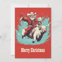 Santa Claus on Rodeo Bull riding