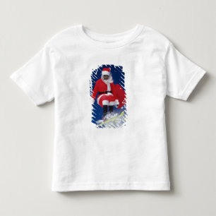 Santa Claus on skis jumping off a cornice at Toddler T-Shirt