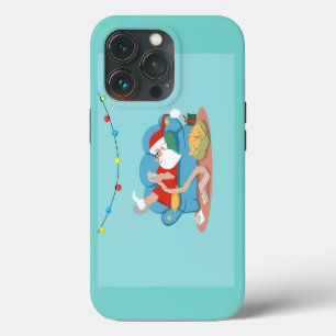 Santa Claus on the couch in pyjamas iPhone 13 Pro Case