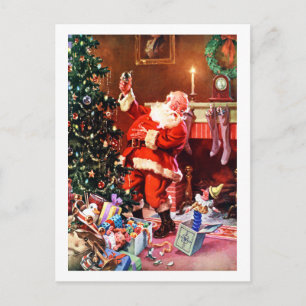 Santa Claus On the Night Before Christmas Holiday Postcard