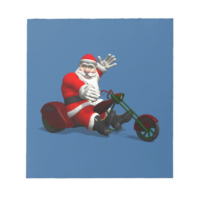 Santa Claus On Trike Notepad (Front)