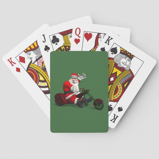 Santa Claus On Trike Playing Cards (Back)