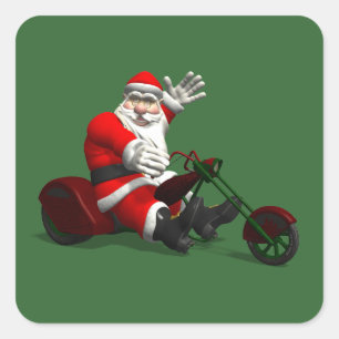 Santa Claus On Trike Square Sticker