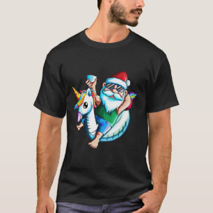 Santa Claus On Vacation Pool Christmas In Summer T-Shirt