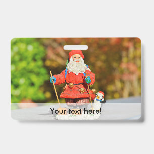 Santa Claus ornament ID Badge
