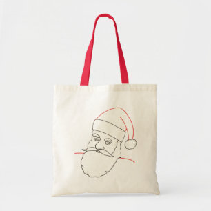 Santa Claus, outline drawing, colouring canvas bag