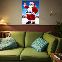 Santa Claus outside in the snow | AI Art