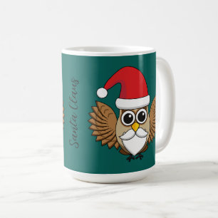 Santa Claus Owl Add your Name Coffee Mug