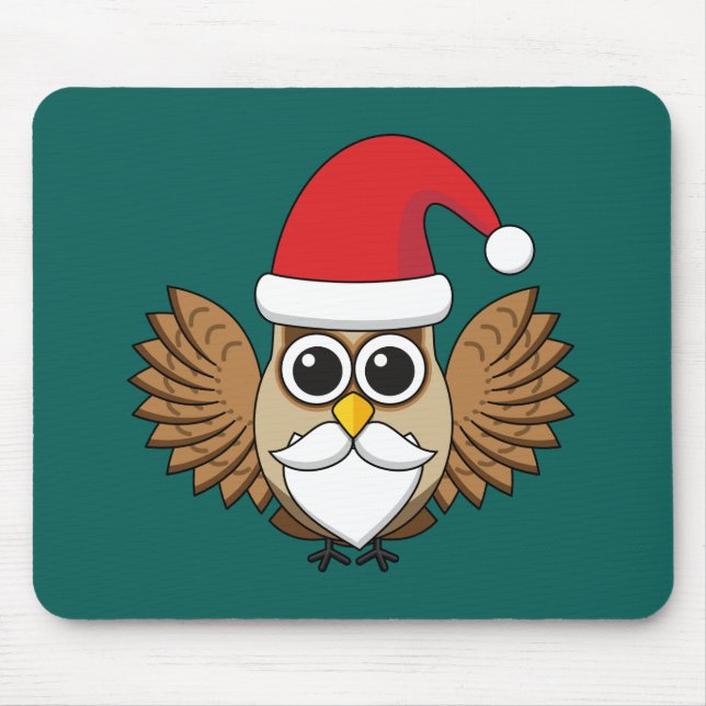 Santa Claus Owl Mouse Pad (Front)