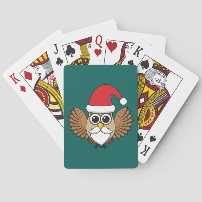 Santa Claus Owl Playing Cards (Back)