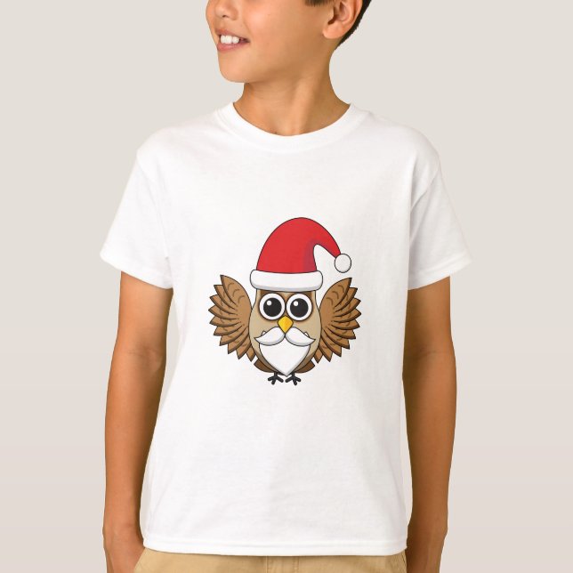 Santa Claus Owl T-Shirt (Front)
