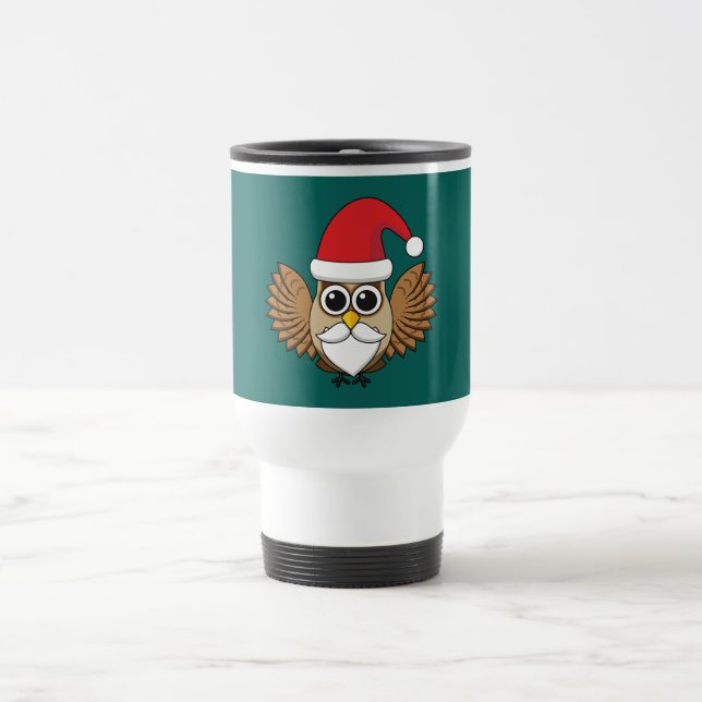 Santa Claus Owl Travel Mug (Center)