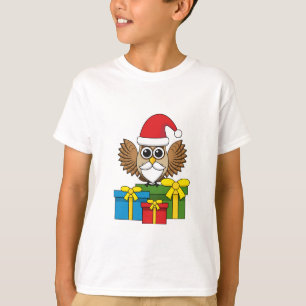 Santa Claus Owl with Presents T-Shirt