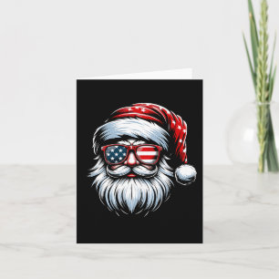 Santa Claus Patriotic Usa Sungles Christmas In Jul Card