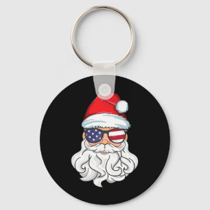 Santa Claus Patriotic Usa Sungles Kids Christmas I Key Ring
