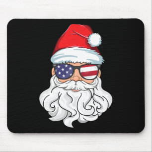 Santa Claus Patriotic Usa Sungles Kids Christmas I Mouse Pad
