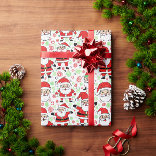Santa Claus Pattern Jolly Christmas Wrapping Paper
