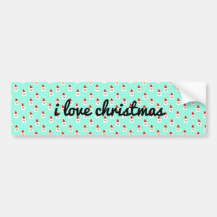 santa claus pattern mid century christmas bumper sticker