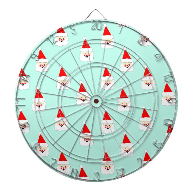 santa claus pattern mid century christmas dartboard (Front)