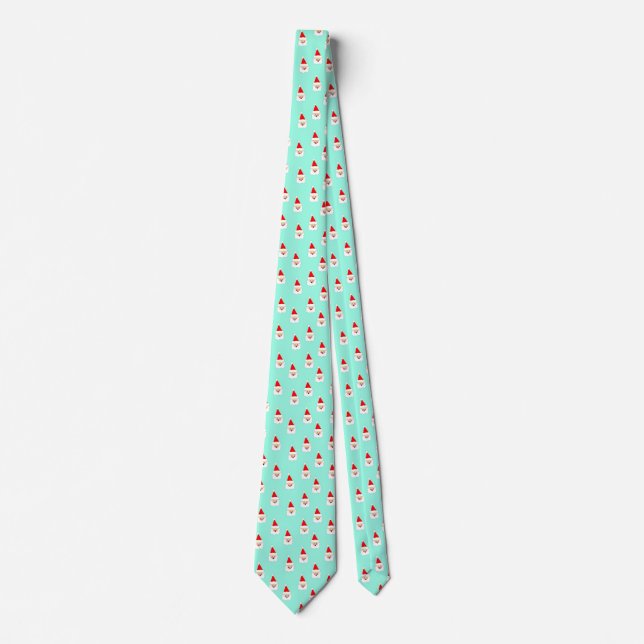 santa claus pattern mid century christmas tie (Front)