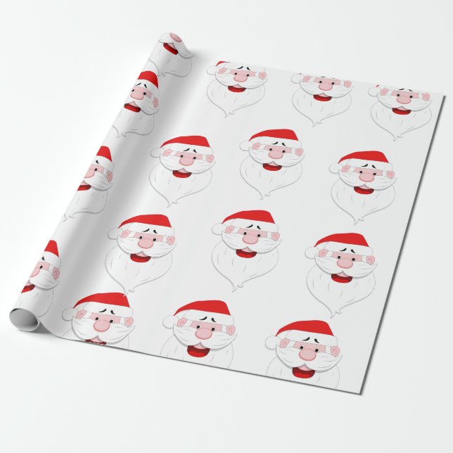 Santa Claus Pattern Wrapping Paper (Unrolled)