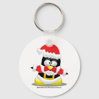 Santa Claus Penguin Key Ring