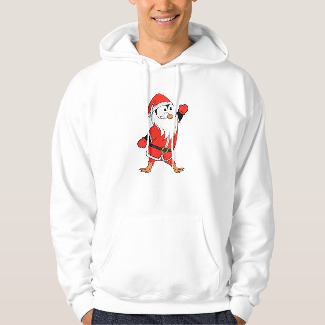 Santa Claus Penguin Ready for Christmas Hoodie (Front)
