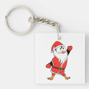 Santa Claus Penguin Ready for Christmas Key Ring