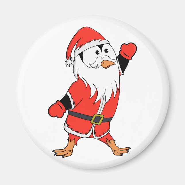 Santa Claus Penguin Ready for Christmas Magnet (Front)