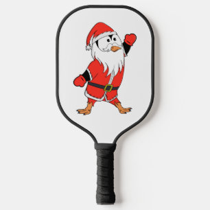 Santa Claus Penguin Ready for Christmas Pickleball Paddle