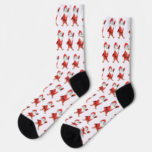 Santa Claus Penguin Ready for Christmas Socks