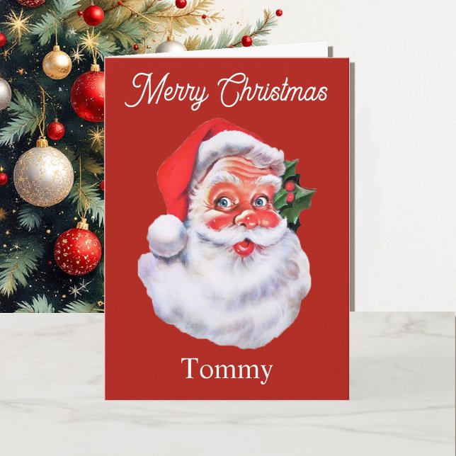 Santa Claus Personalise Christmas for Grandchild Card (Creator Uploaded)