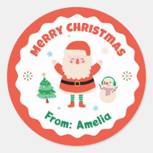 Santa Claus Personalised Christmas Stickers