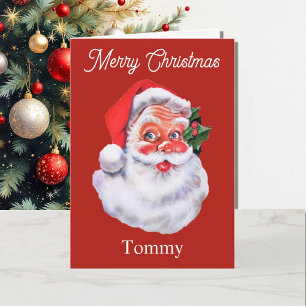 Santa Claus Personalize Christmas for Grandchild Card