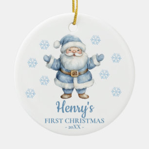 Santa Claus Personalized Baby's First Christmas Ceramic Tree Decoration