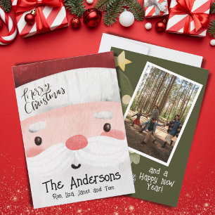 Santa Claus Photo Gifts Merry Christmas Tree Holiday Card