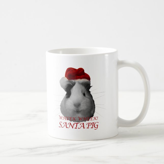 Santa Claus Pig Guinea Pig Christmas Holidays Coffee Mug (Right)