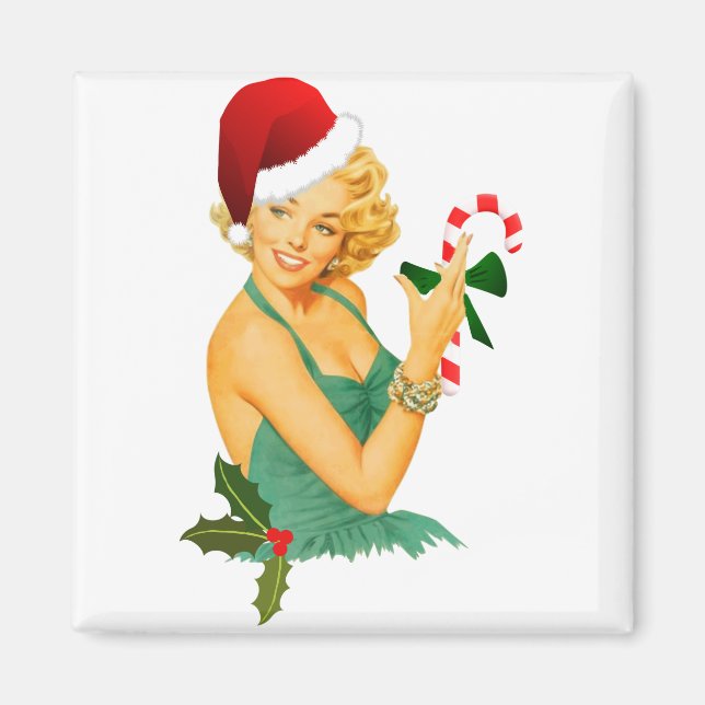 santa claus pin up magnet (Front)