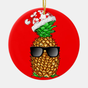 Santa Claus Pineapple Ceramic Tree Decoration