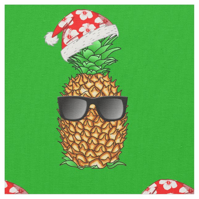 Santa Claus Pineapple Fabric (Close Up)