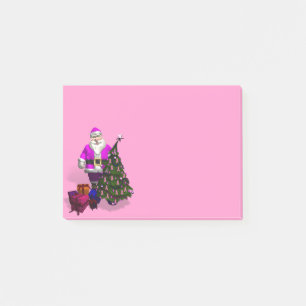 Santa Claus Pink Ribbons Post-it Notes