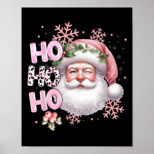 Santa Claus Pink Xmas Christmas Holidays Girl  Poster